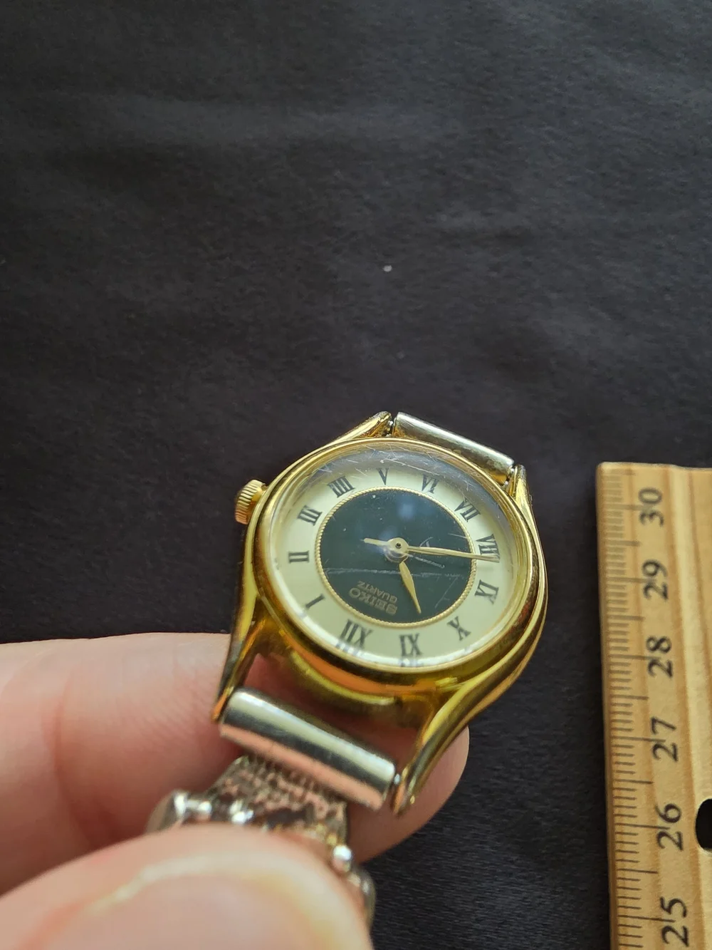 Seiko Quartz Coleman Black Hills Gold 12K Sterling Watch No Stretch Band Working
